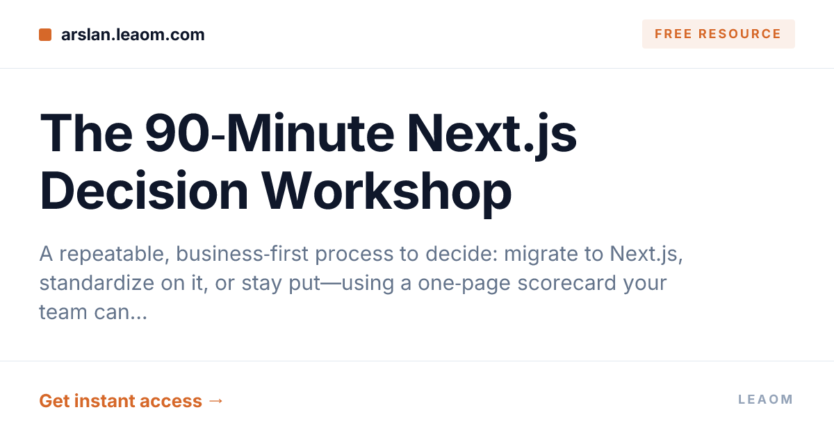 The 90‑Minute Next.js Decision Workshop
